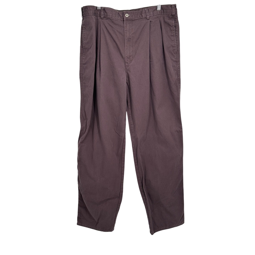Vintage Dockers Levi's Mens 38x34 Brown Pleated Chino Pants 100% Cotton USA W38